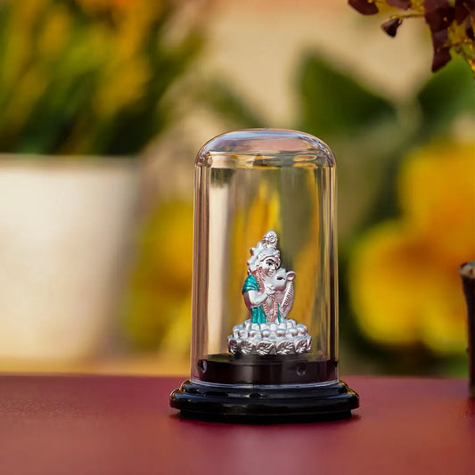 Divine Krishna & Cow Idol(999 Pure Silver)