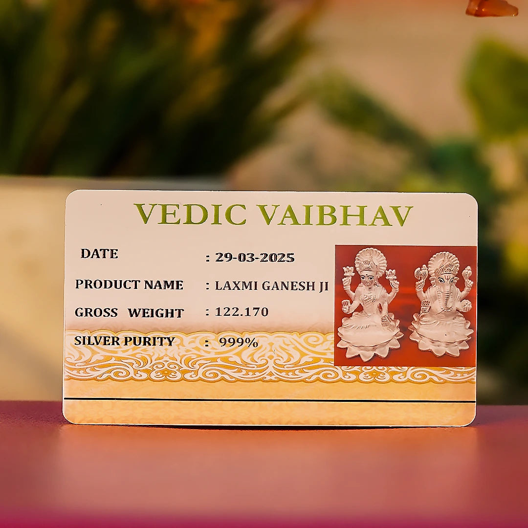 Laxmi Ganesh Ji Pure Silver Idol Set