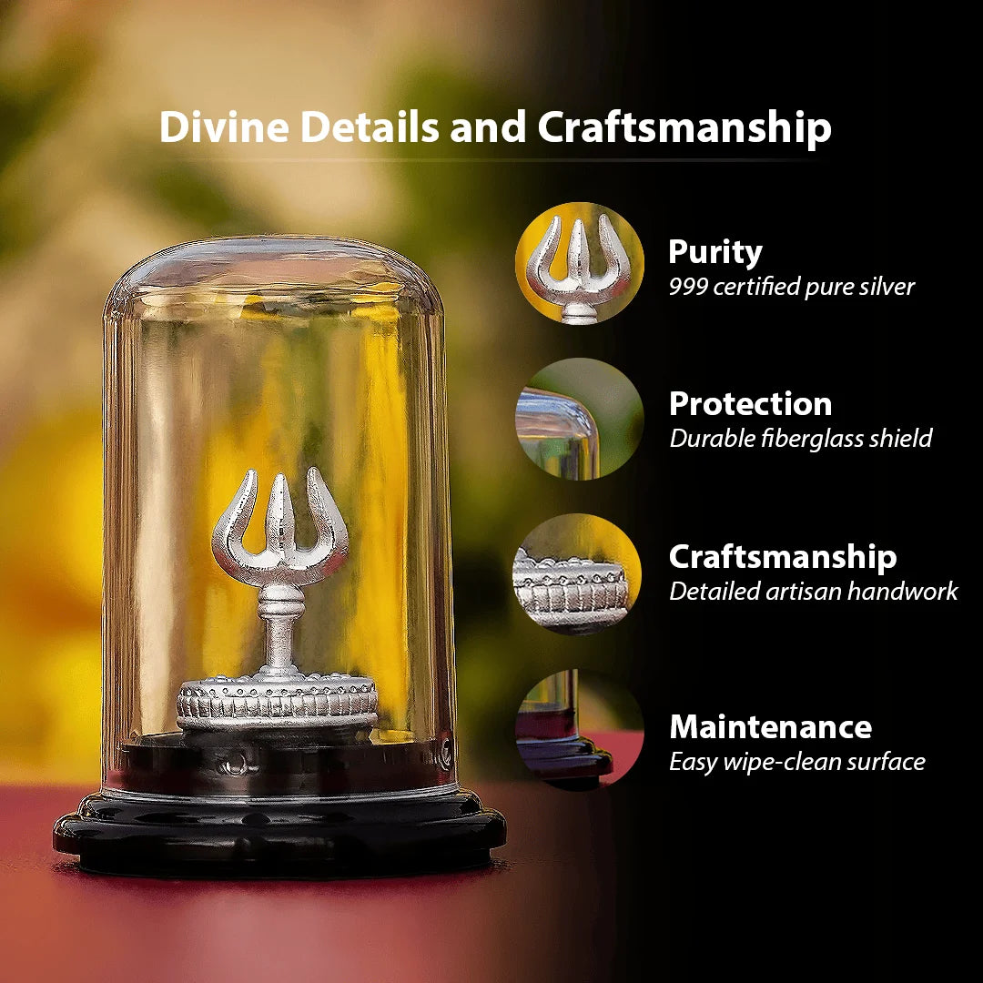 Silver Shiv Trishul - 999 Pure Silver