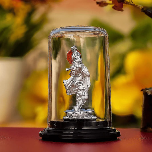 Silver Lord Krishna Idol