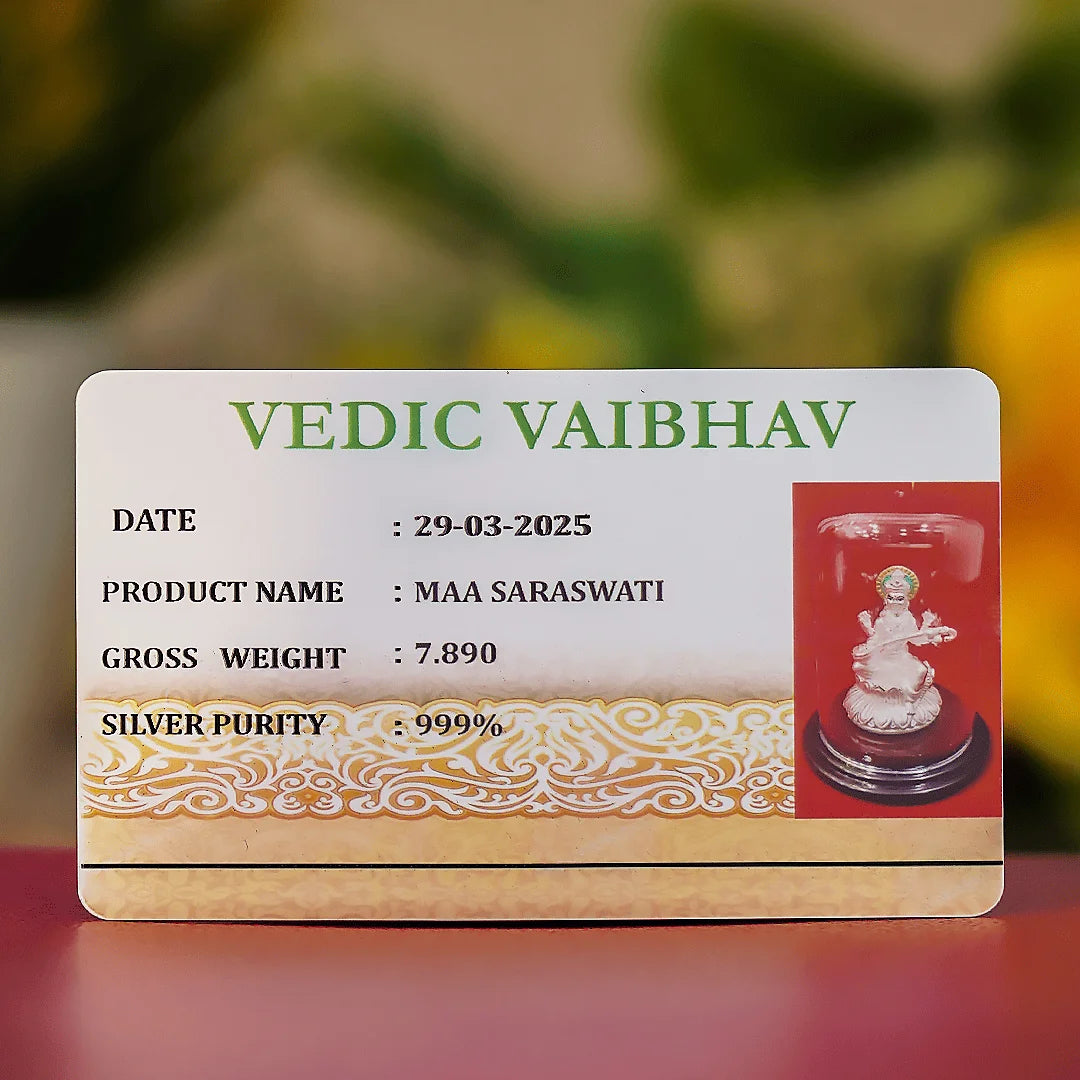 Goddess Saraswati Idol 999 Pure Silver