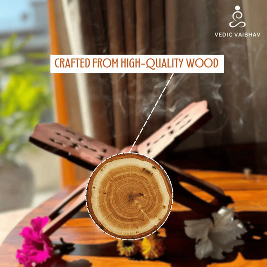 Divine Aura Wooden Rahal – Handcrafted Holy Book Stand