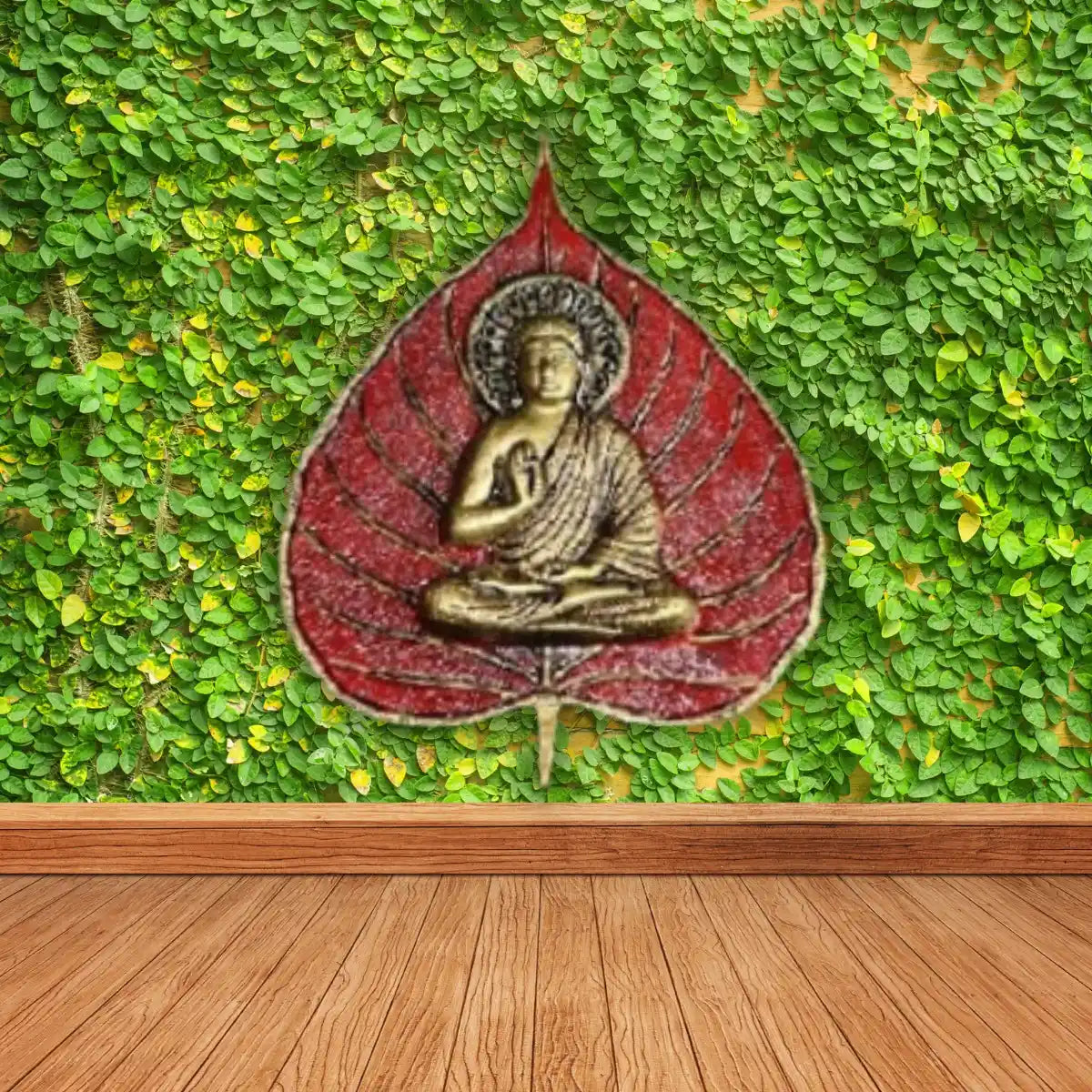 Red Patta Gautam Buddha Metal Idol