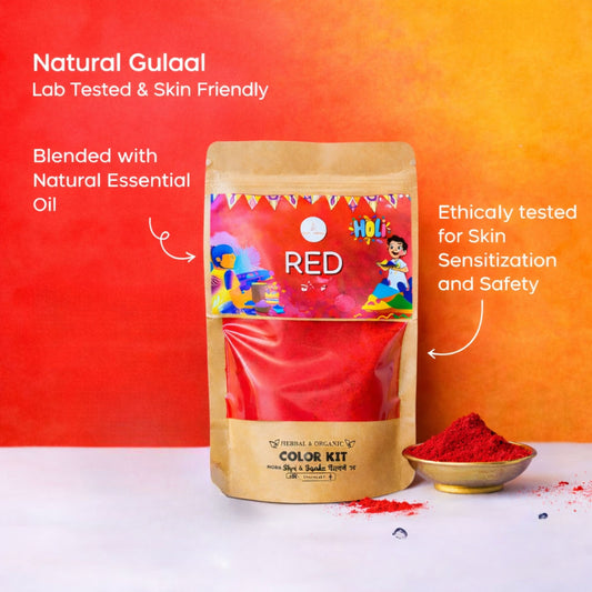 Organic Red Gulal – Divine Blessings of Shri Banke Bihari Ji (80 g)