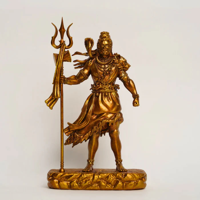 Golden Standing Shiv Idol (Size Approx 11 Inches)