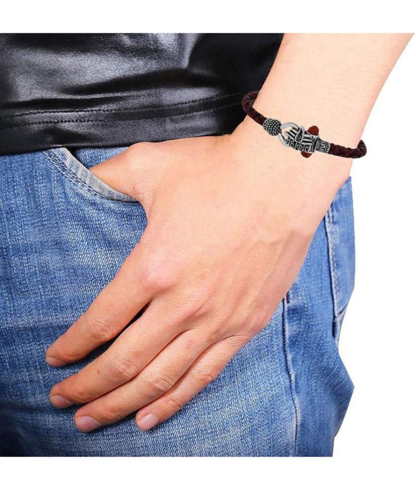 Leather Mahakal Bracelet (Free Size)