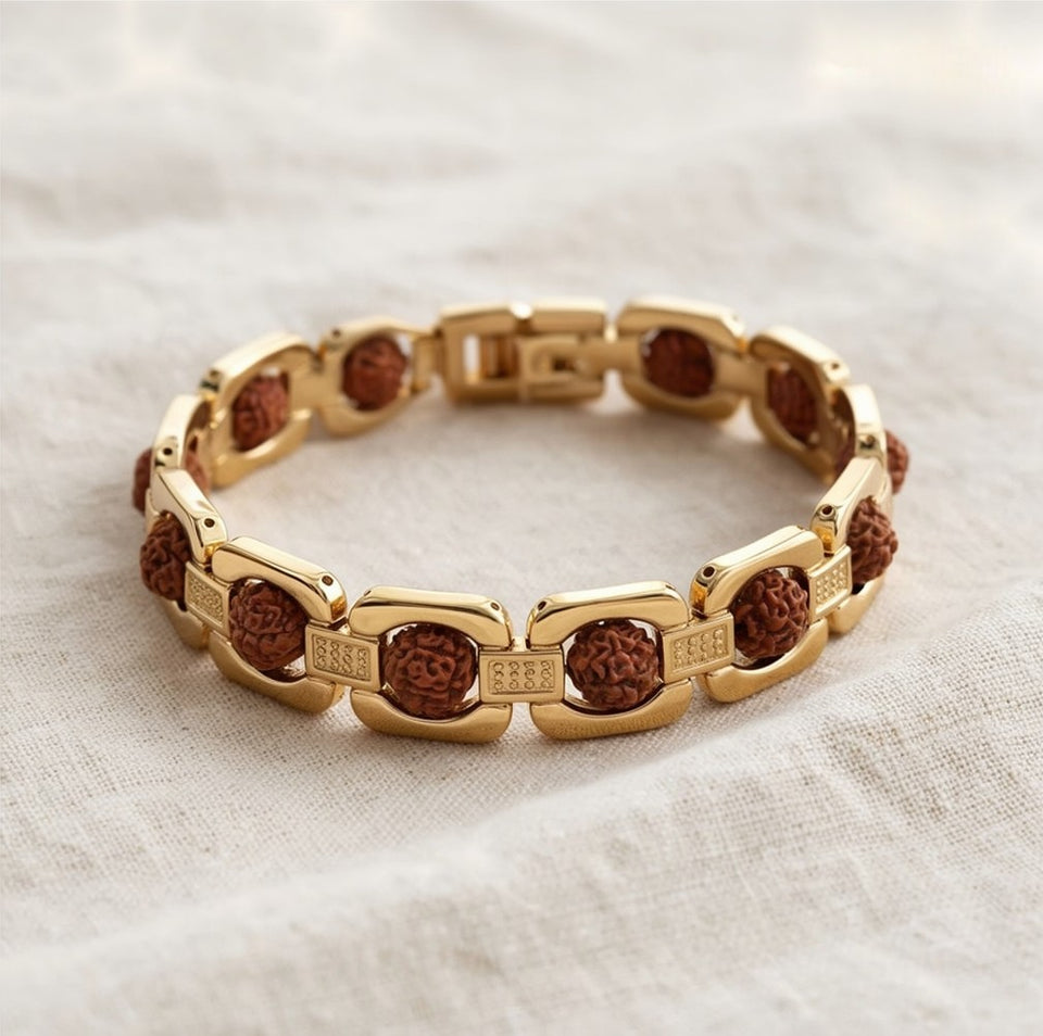 Gold Plated Rudraksha Bracelet, what it is