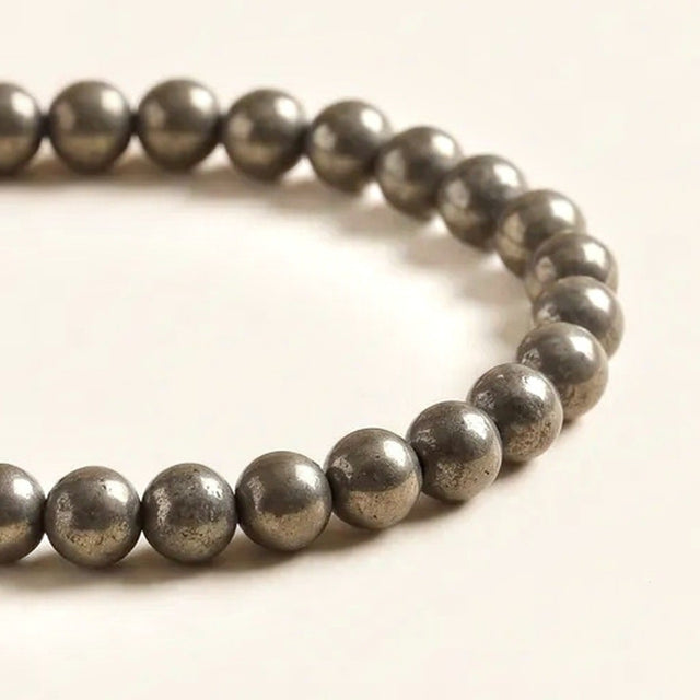 Money Magnet Pyrite Bracelet, close-up detail