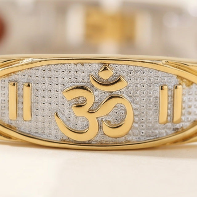 Om Rudraksha Bracelet, close-up detail