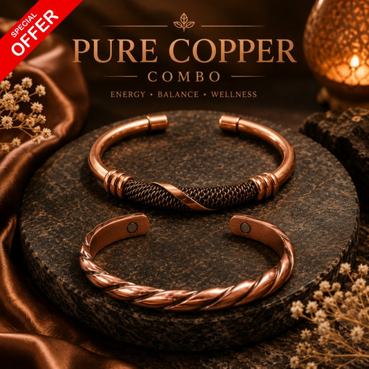 Pure Copper Bracelet Combo for Him & Her