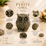 Natural Pyrite Owl