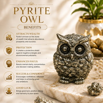 Natural Pyrite Owl - 3