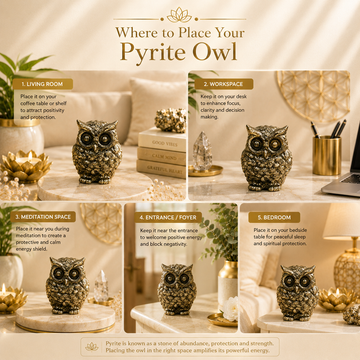 Natural Pyrite Owl - 5