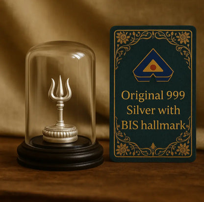 999  Silver Mahadev  Trishul  + Rudraksha Bracelet Combo