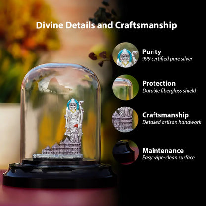 Shri Ram Silver Idol with Ram Mandir