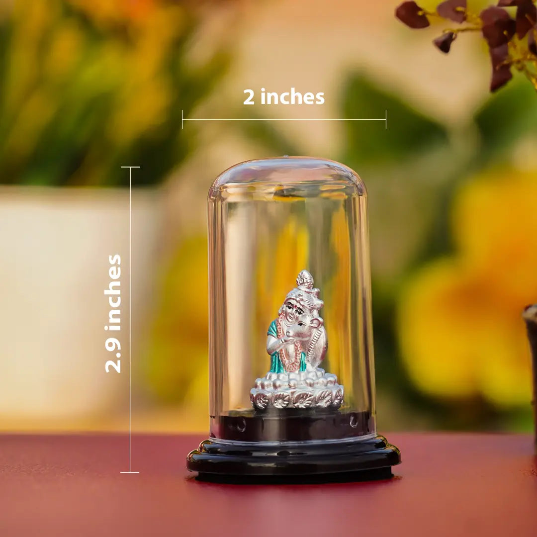 Divine Krishna & Cow Idol(999 Pure Silver)