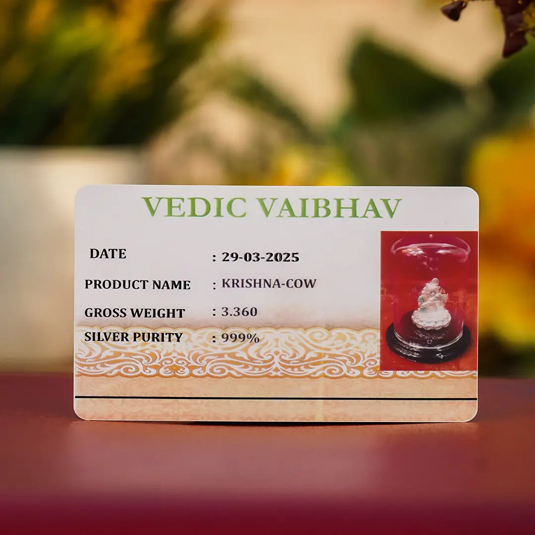 Divine Krishna & Cow Idol(999 Pure Silver)