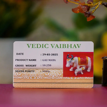 Divine Kamadhenu with Calf Silver Idol