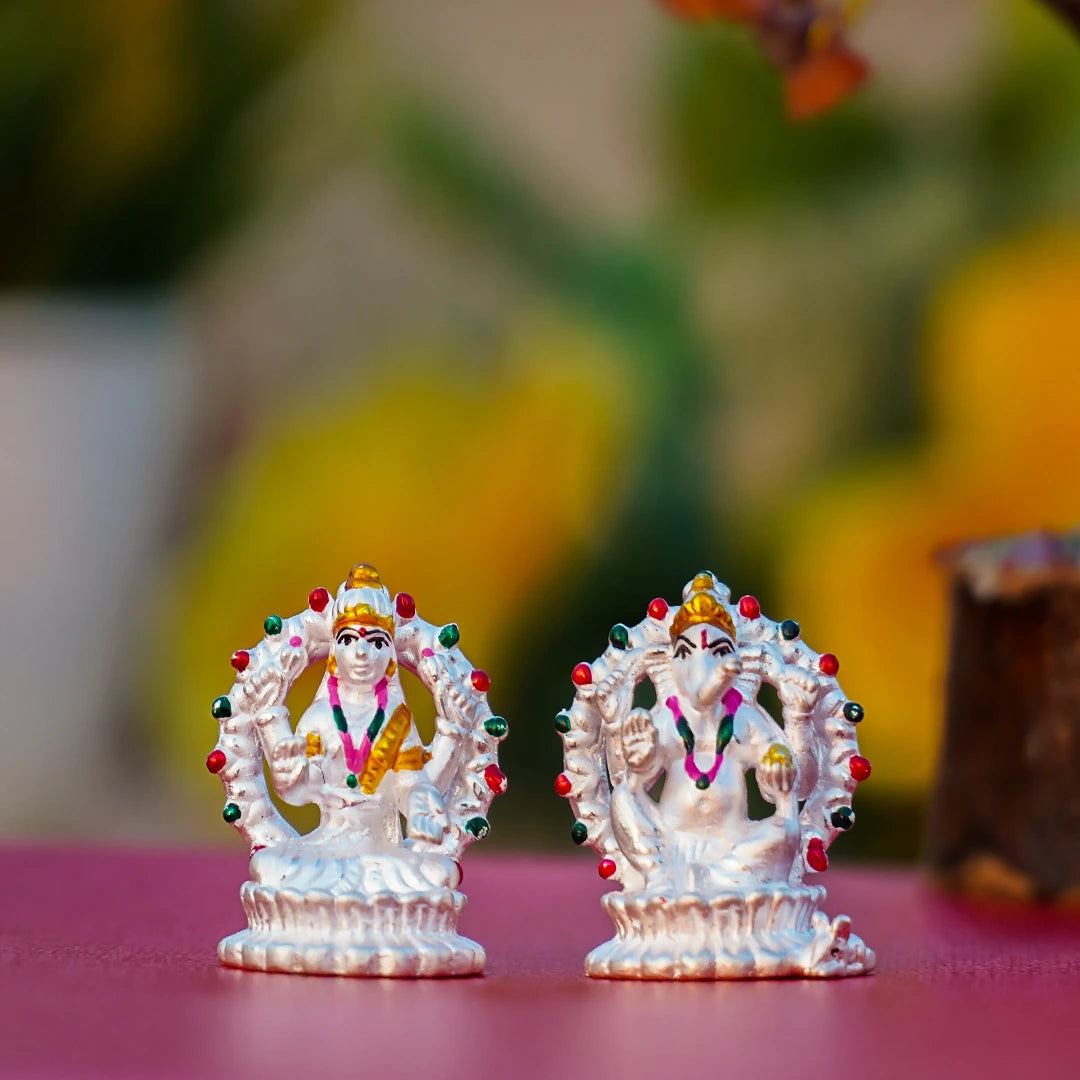 🪔 Laxmi Ganesh Ji Idol Set – Prosperity | Wisdom | Auspicious Beginnings