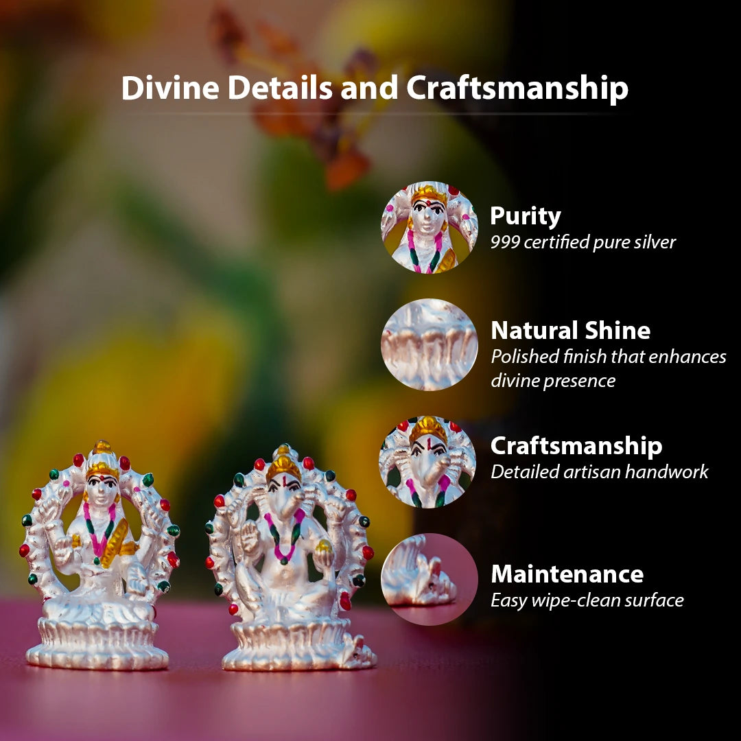🪔 Laxmi Ganesh Ji Idol Set – Prosperity | Wisdom | Auspicious Beginnings