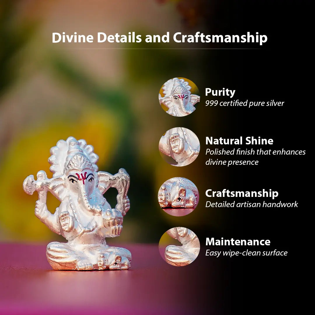 Ganesh Ji Idol – 999 Pure Silver