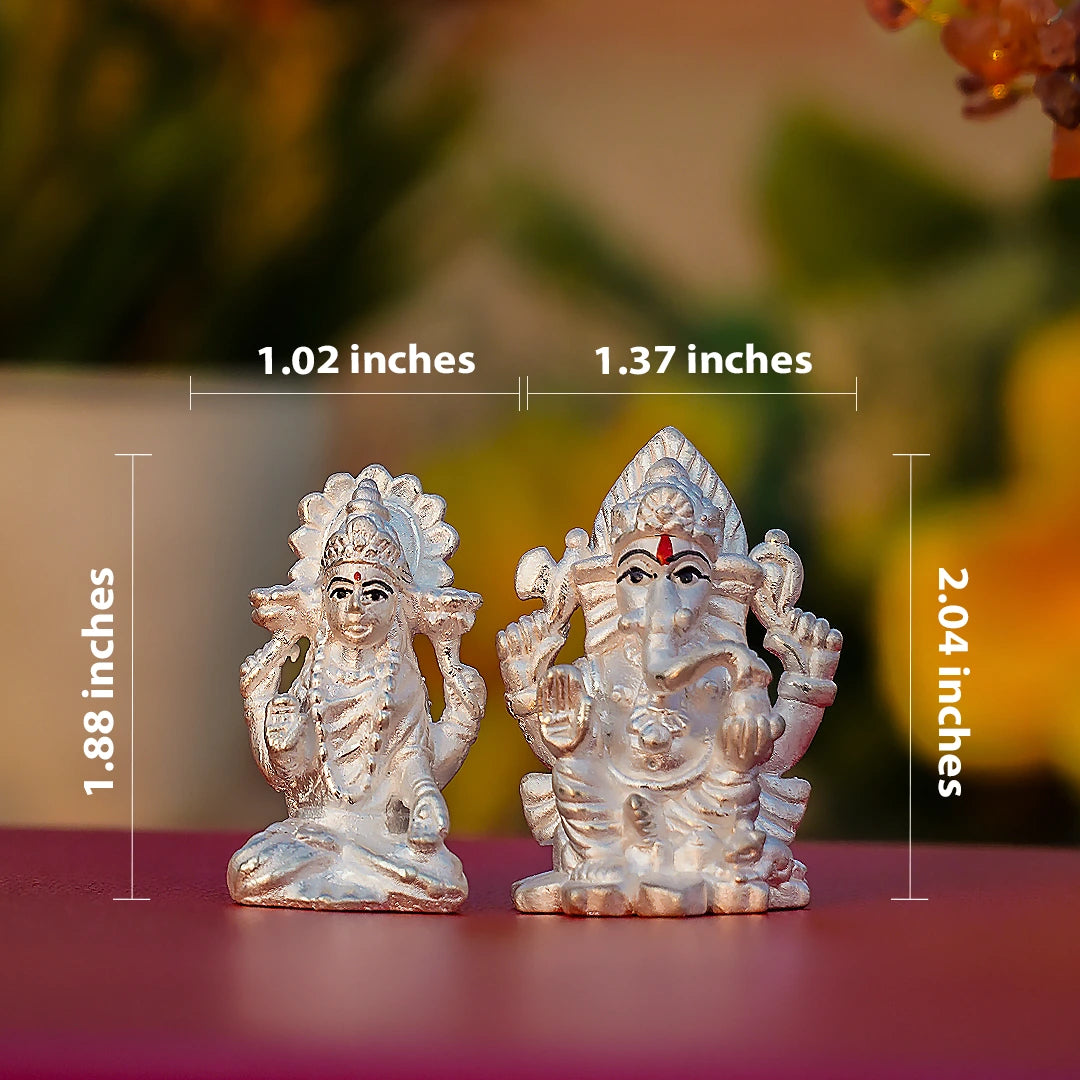 Laxmi Ganesh Ji Idol Set – 999 Pure Silver