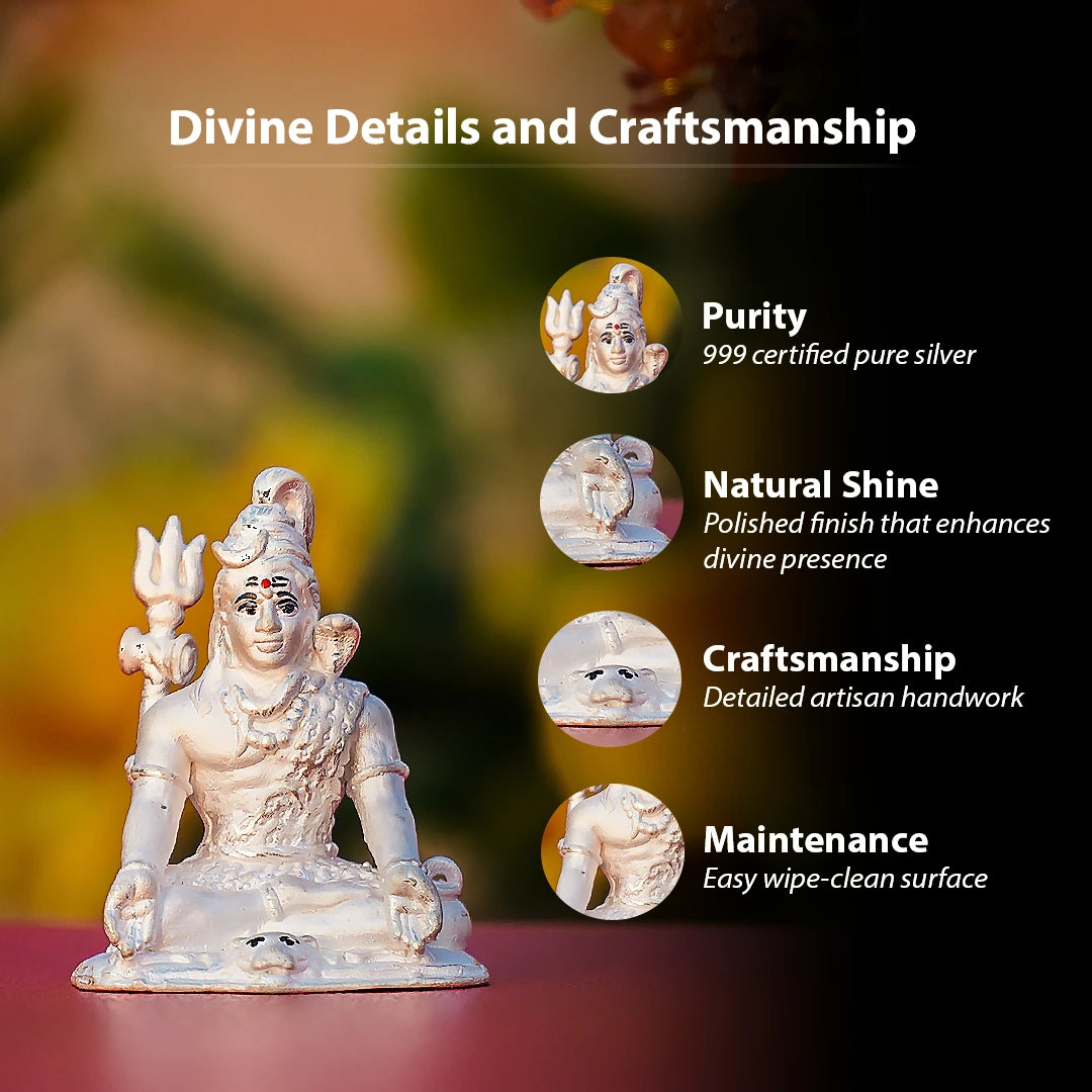 Shiv Ji Idol – 999 Pure Silver