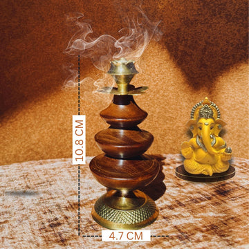 Wooden Home Decorative Single Agar Batti Stand Showpiece - 2