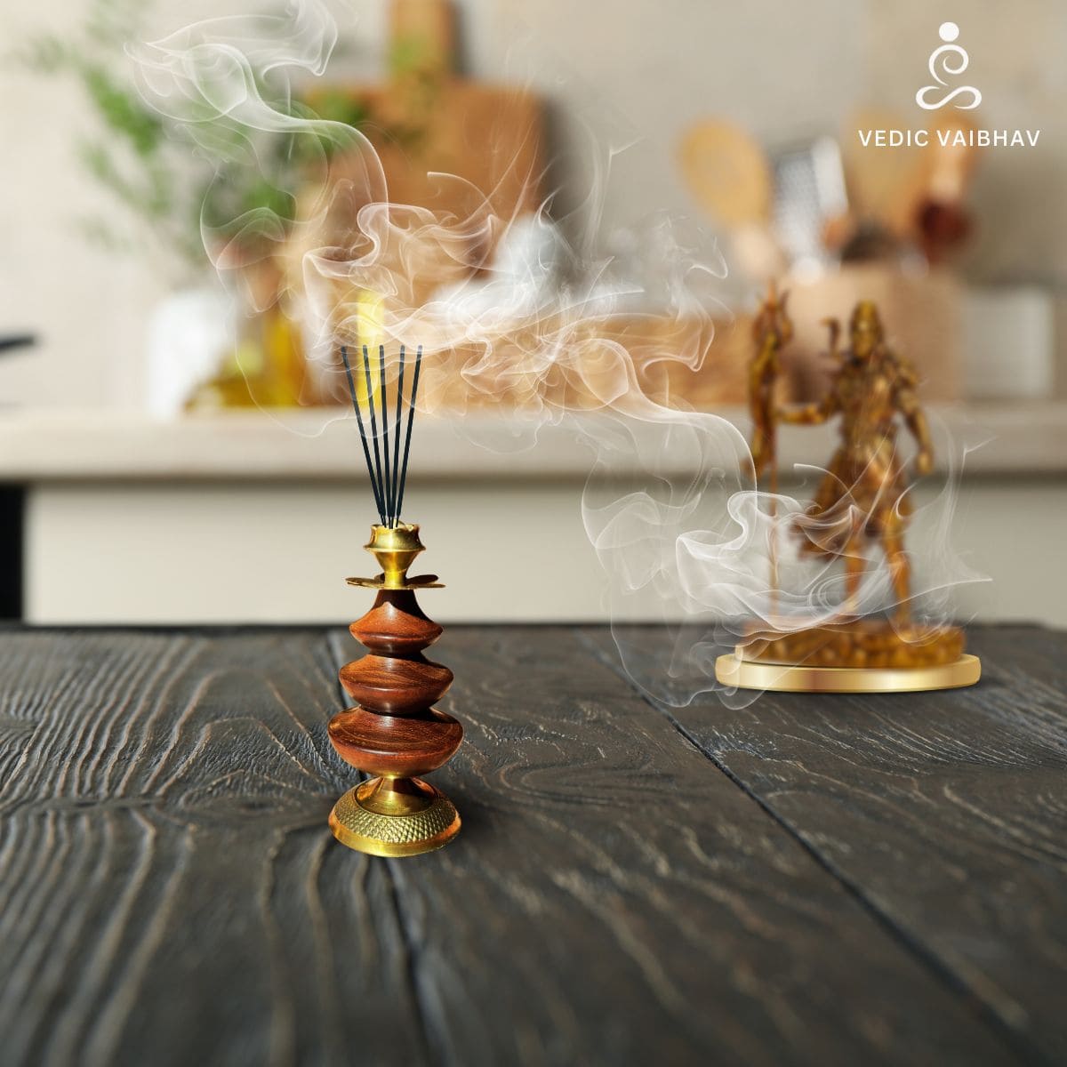 Wooden Home Decorative Single Agar Batti Stand Showpiece