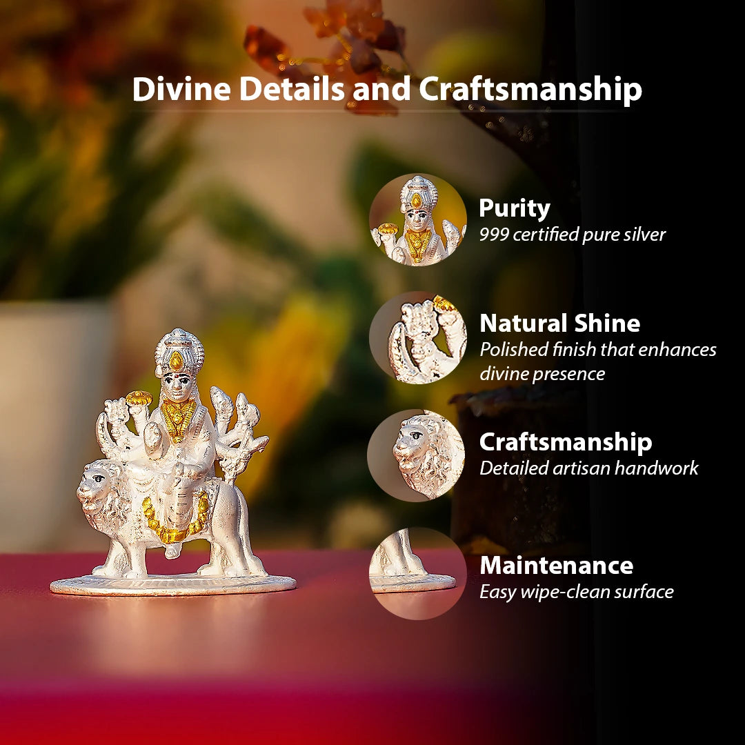 Maa Sherawali Pure Silver Idol