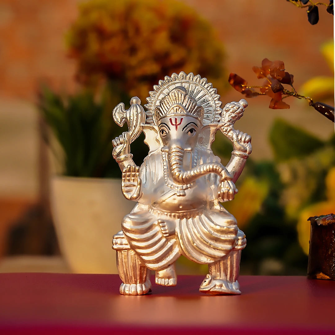 Laxmi Ganesh Ji Pure Silver Idol Set
