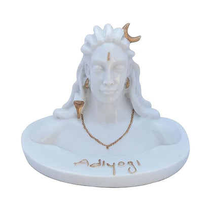 White Adiyogi Shiva Idol for Home Decor