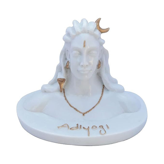 White Adiyogi Shiva Idol for Home Decor