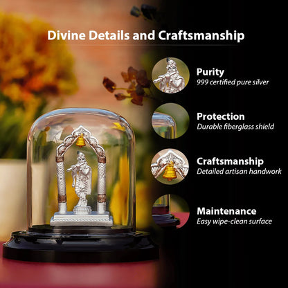 LORD KRISHNA IDOL WITH FLUTE (999 SILVER)