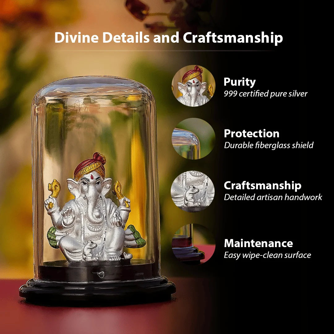 Lord Ganesh Idol (999 Pure Silver)