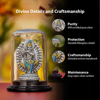 Lord Krishna Silver Idol