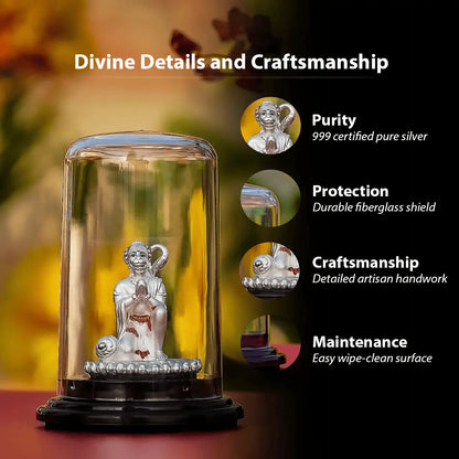 Pavanputra Hanuman Idol 999 Pure Silver