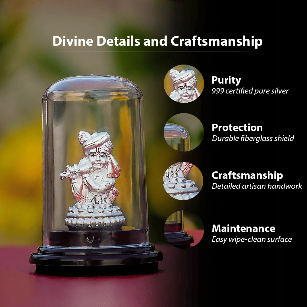 Shree Krishna Idol 999 Pure Silver