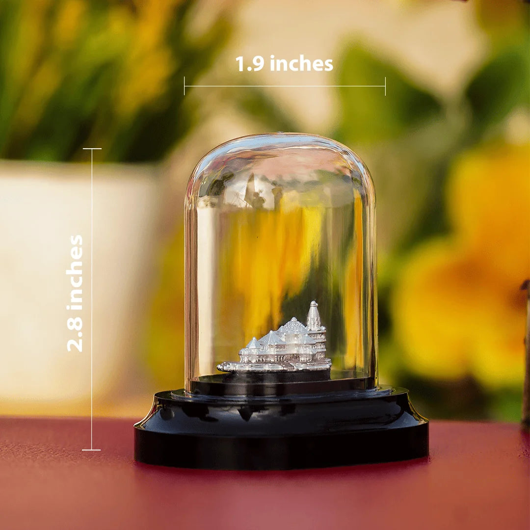 Silver Ram Mandir Model in Dome