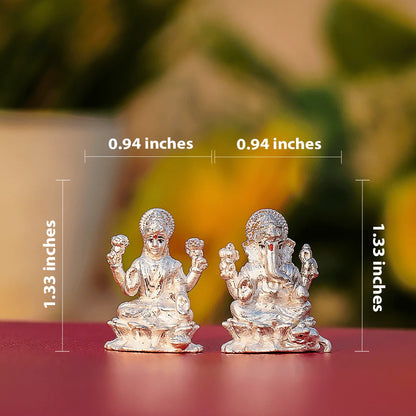 Silver Lakshmi Ganesh Idol Set – Prosperity | Wisdom | Auspicious Beginnings