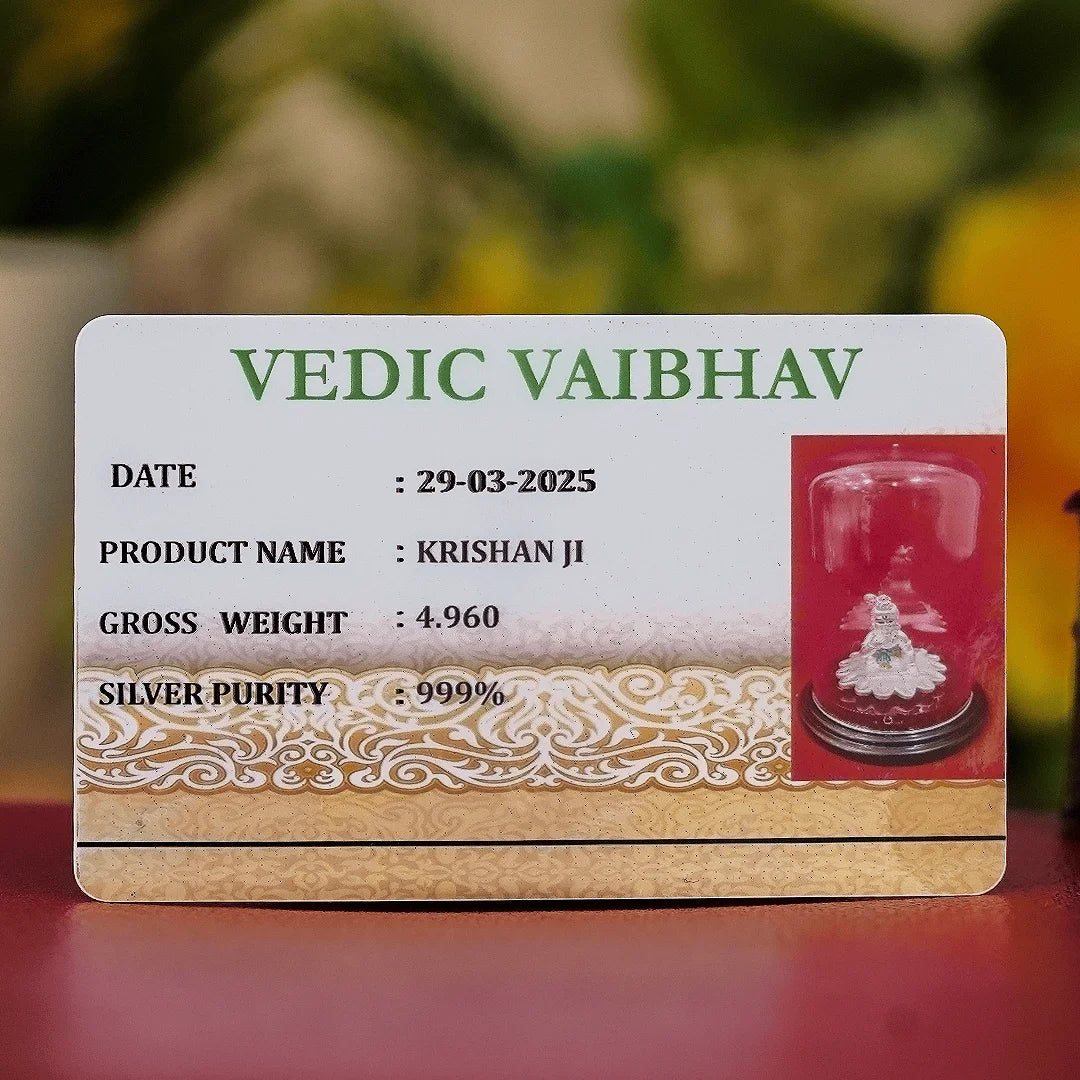 Silver Bal Krishna Idol in Dome (Crawling Krishna)