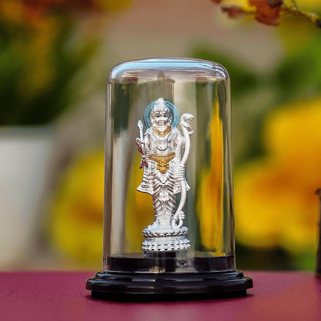 Silver Lord Ram Idol in Dome