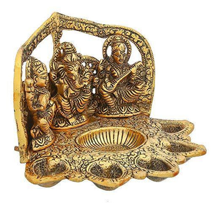 Laxmi Ganesh Saraswati Ganesh 5 Mukhi Diya