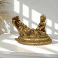 🕉️ Vishnu and Lakshmi Brass Idol – Reclining Pose (Sheshnag) | Prosperity | Protection | Divine Balance
