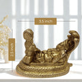 🕉️ Vishnu and Lakshmi Brass Idol – Reclining Pose (Sheshnag) | Prosperity | Protection | Divine Balance