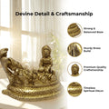 🕉️ Vishnu and Lakshmi Brass Idol – Reclining Pose (Sheshnag) | Prosperity | Protection | Divine Balance