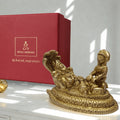 🕉️ Vishnu and Lakshmi Brass Idol – Reclining Pose (Sheshnag) | Prosperity | Protection | Divine Balance
