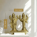 🕉️ Vishnu and Lakshmi Brass Idol – Small (Standing) | Prosperity | Protection | Divine Grace