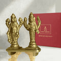 🕉️ Vishnu and Lakshmi Brass Idol – Small (Standing) | Prosperity | Protection | Divine Grace
