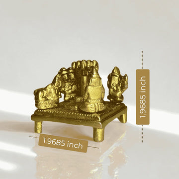 Shiv Parivar Brass Idol – Small (Seated on Chowki) - 3